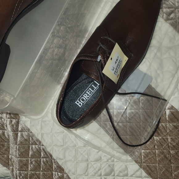 BORELLI Men's Brown Leather Dress Shoes - Picture 7 of 11
